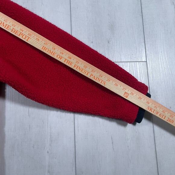 Vintage L.L Bean Men's Large Outdoors Red Sherpa Fleece Jacket Full Zip - Picture 13 of 14